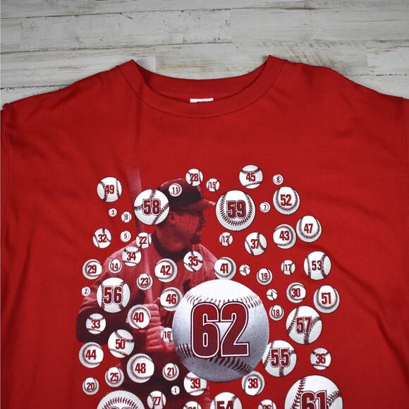 Vintage St Louis Cardinals Baseball Mark McGuire Red Starter shirt sz large USA - Picture 2 of 7